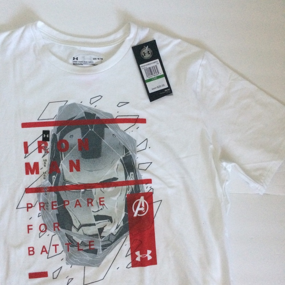 Men’s Under Armour Marvel Avengers white T-shirt - Picture 1 of 6